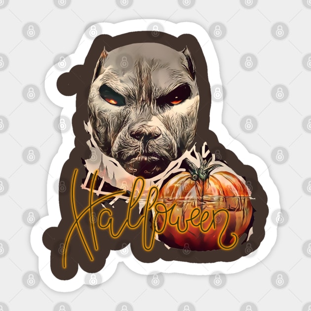 pitbull dog halloween Sticker by Greenmillion